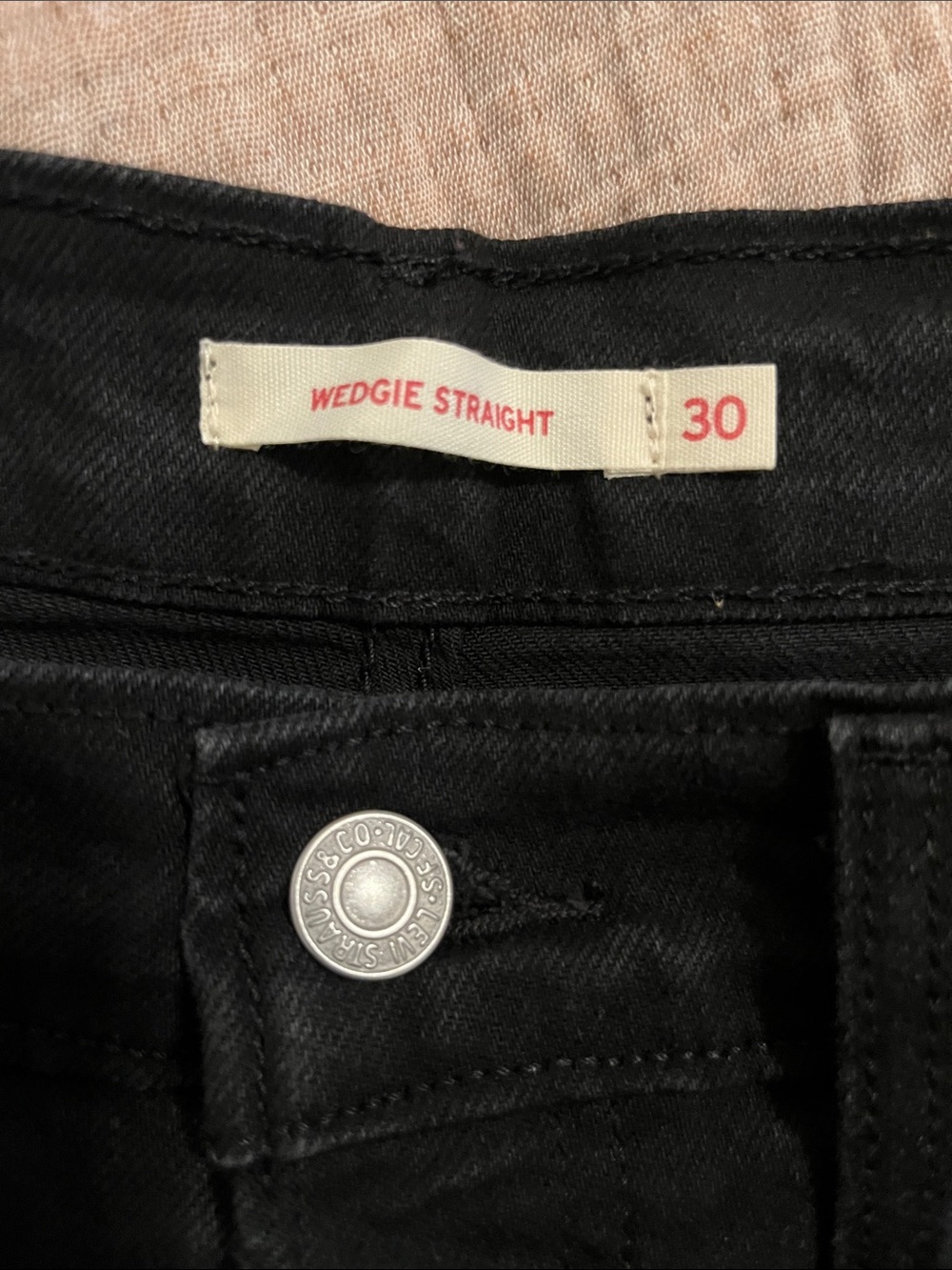 Levi’s Wedgie Straight Button Fly Black Jeans Size 30 - Picture 6 of 11
